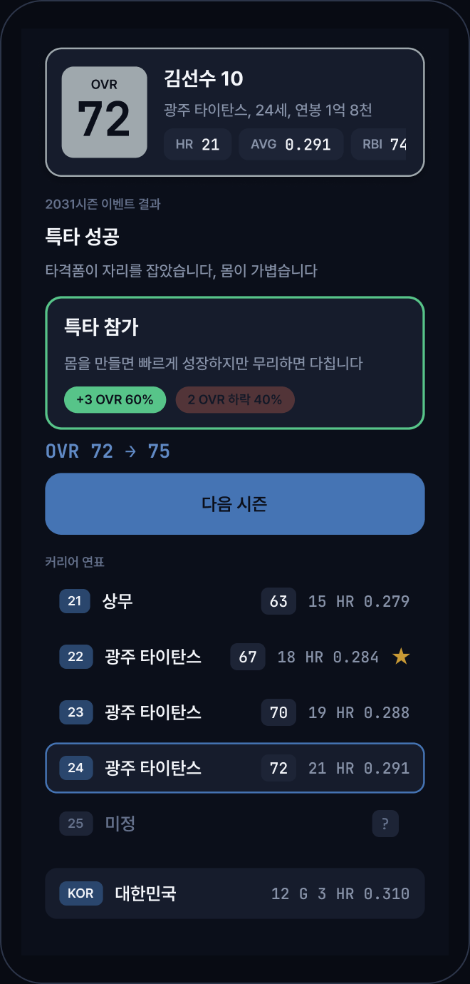 이벤트 성공 결과 화면